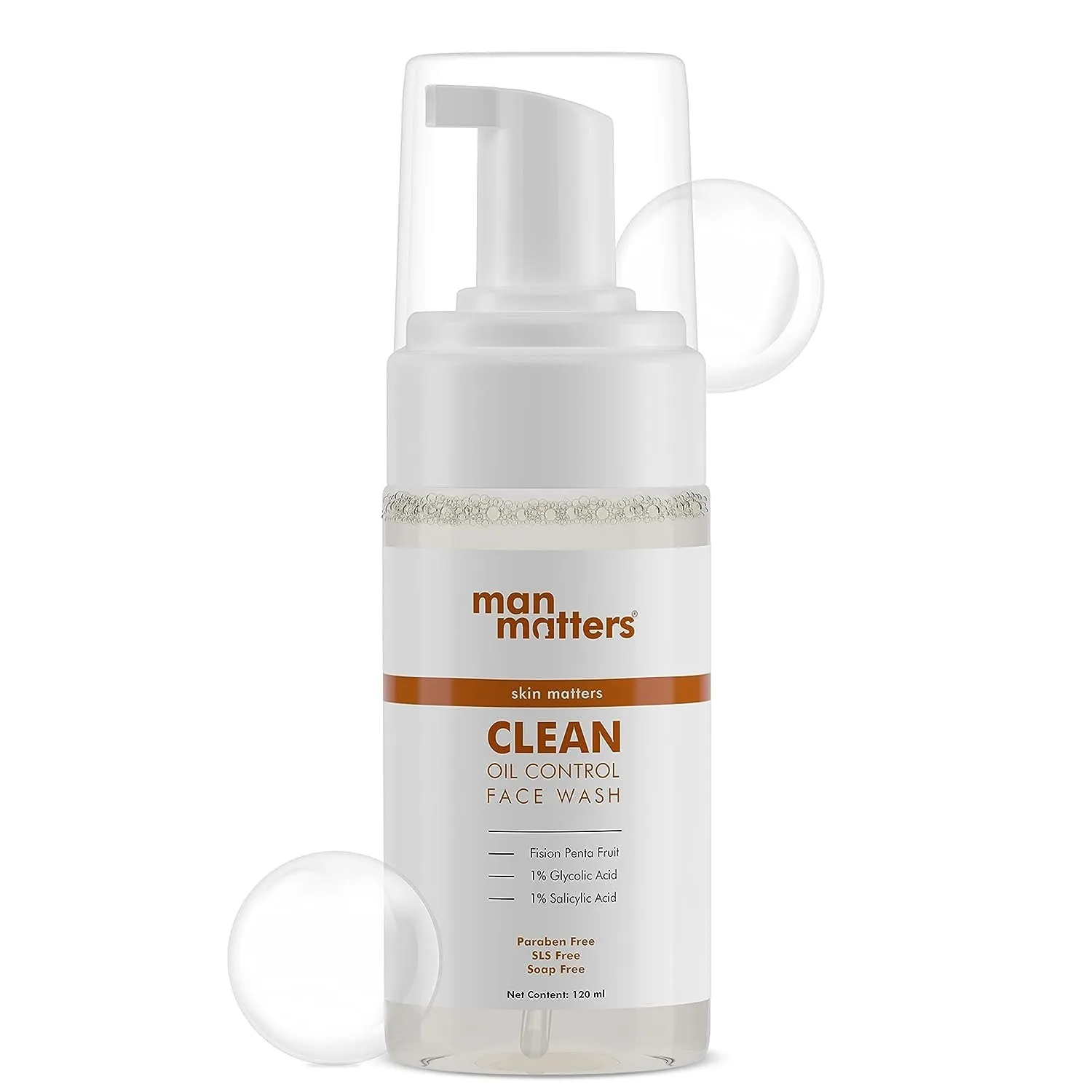 1% Salicylic Acid Oil Control Face & Beard Wash For Men| Fights Acne, & Beard Dandruff| 1% Glycolic Acid | Reduces Excess Oil and Exfoliates Skin Gently | 120 ml