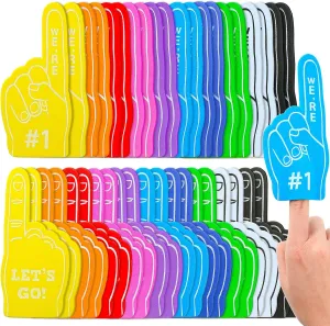 100 Pieces Mini Foam Finger Football Party Favors #1 Sports Fan Foam Finger Football Party Supply Basketball Baseball Soccer Sporting Events Supplies