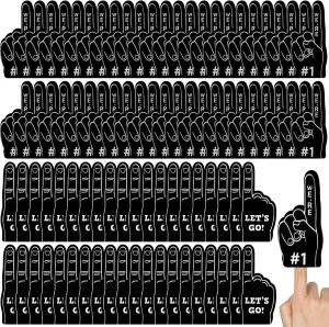 100 Pieces Mini Foam Finger Football Party Favors #1 Sports Fan Foam Finger Football Party Supply Basketball Baseball Soccer Sporting Events Supplies
