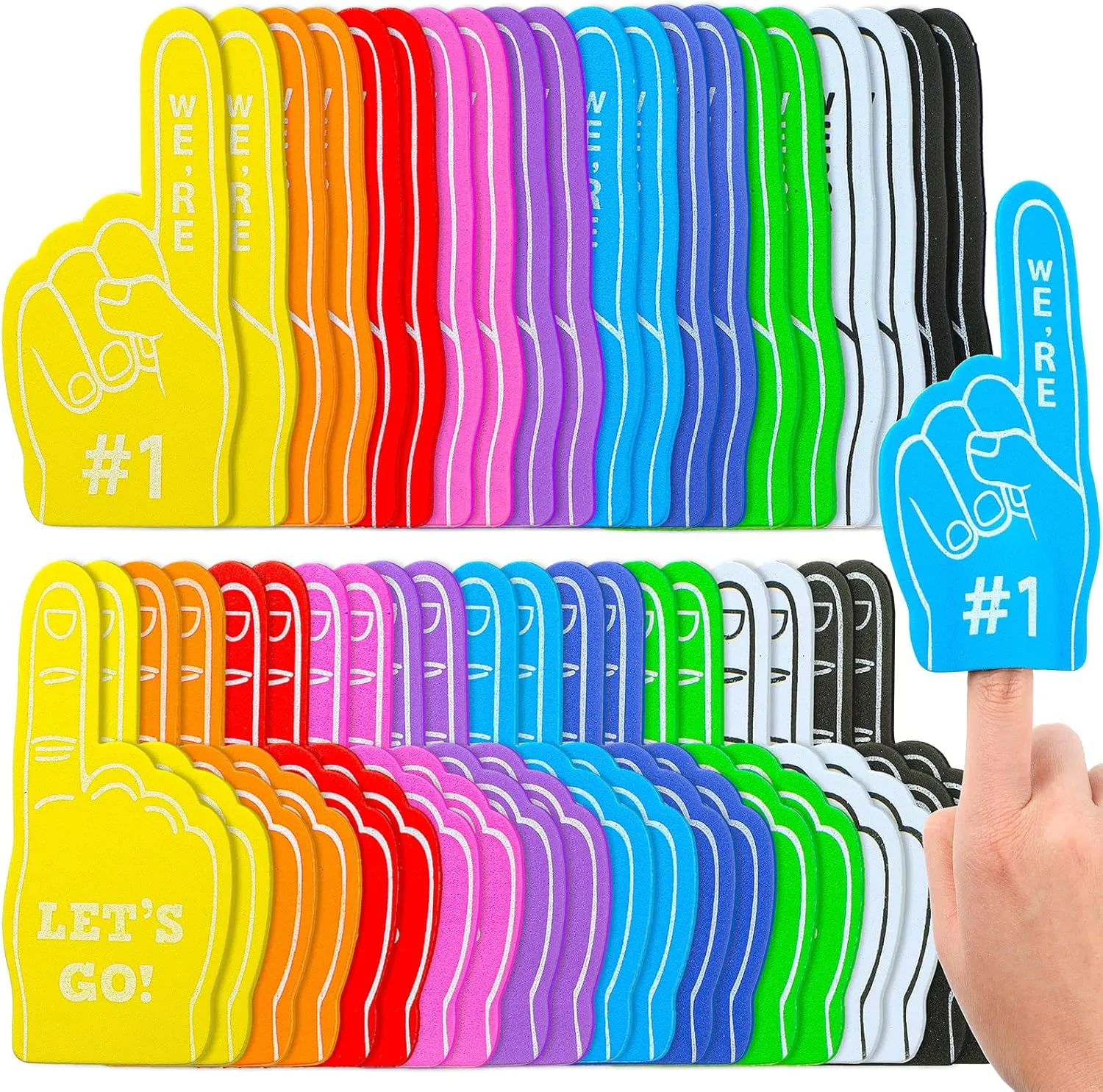 100 Pieces Mini Foam Finger Football Party Favors #1 Sports Fan Foam Finger Football Party Supply Basketball Baseball Soccer Sporting Events Supplies