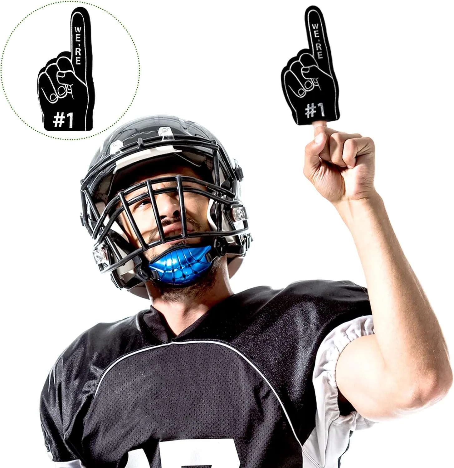 100 Pieces Mini Foam Finger Football Party Favors #1 Sports Fan Foam Finger Football Party Supply Basketball Baseball Soccer Sporting Events Supplies