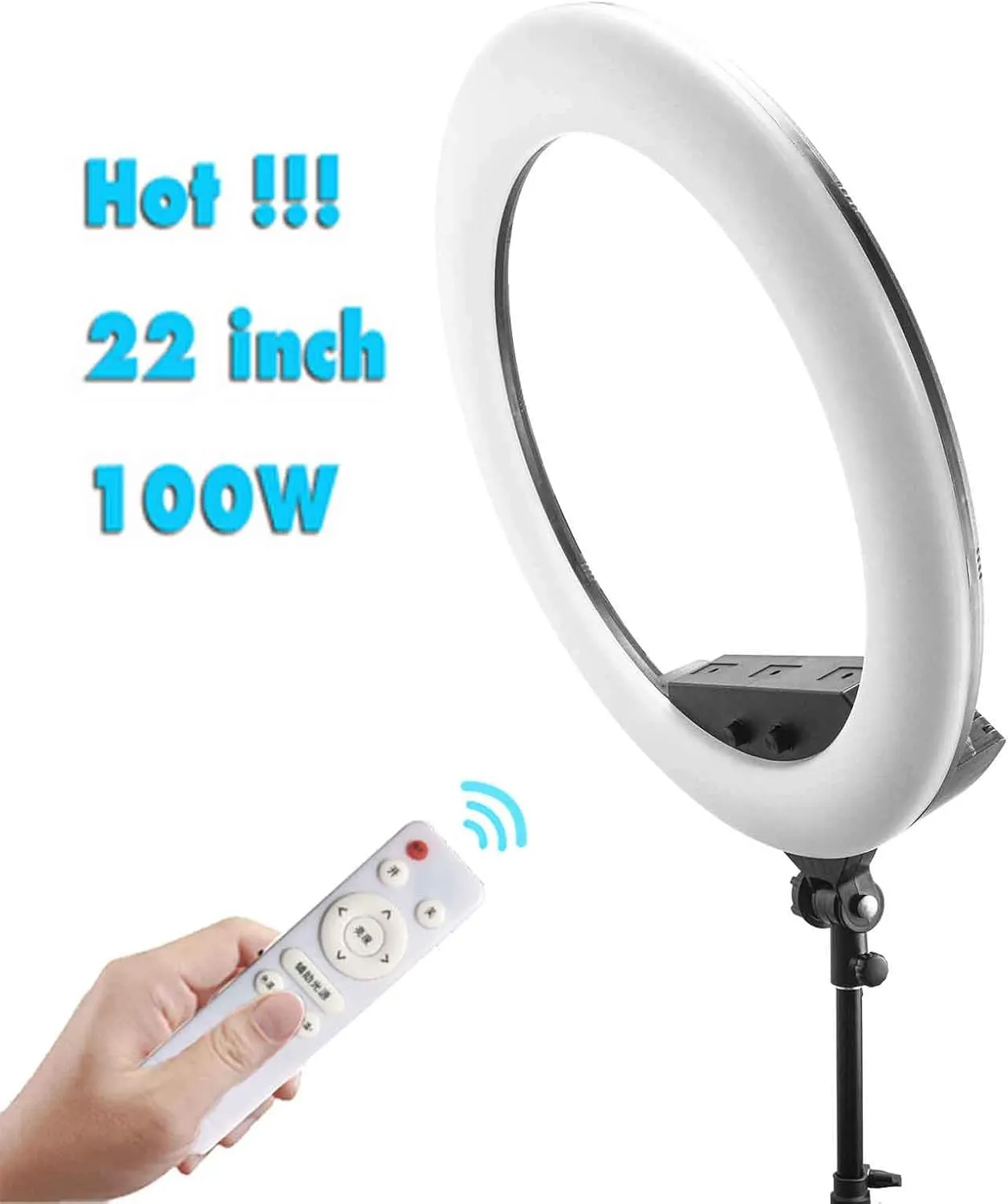 100W 22" Ring lamp 55cm Ring Light Kit Super Bright LED Ring Lamp for Makeup Beauty Nail Skin Handbag & Tripod (22" FD-640ll Balck)