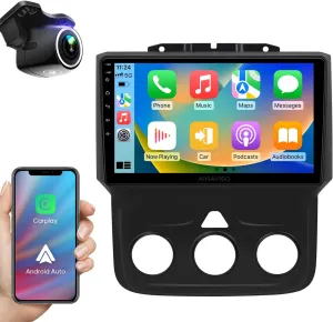 10.2inch Car Stereo Radio for Dodge Ram 1500 2500 3500 2013 2014 2015 2016 2017 2018 with Wireless carplay/Android auto/Touchscreen/Android12/GPS Navigation/HD Backup Camera