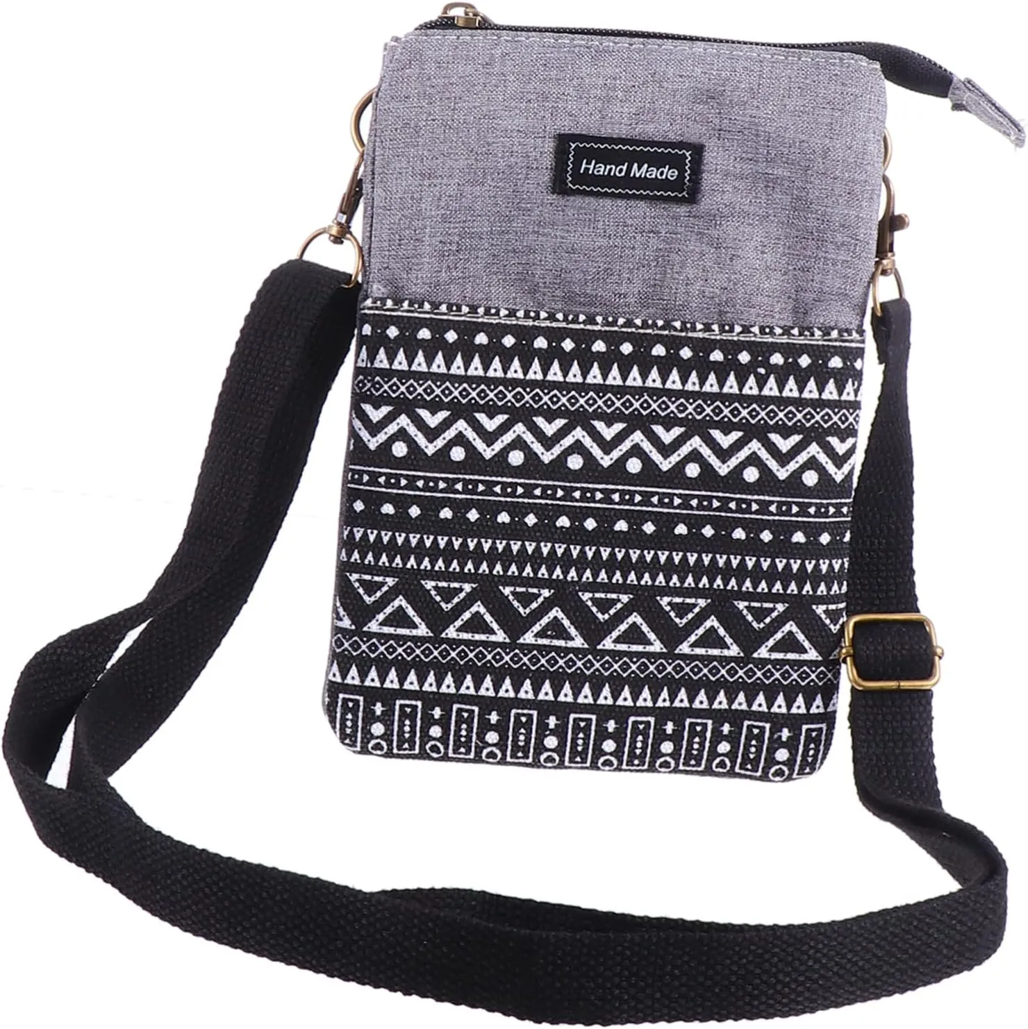 1Pc Stylish Crossbody Cotton Phone Bag Portable Multi Purse for Men Women Durable Washable Mobile Storage Pouch present for Friends