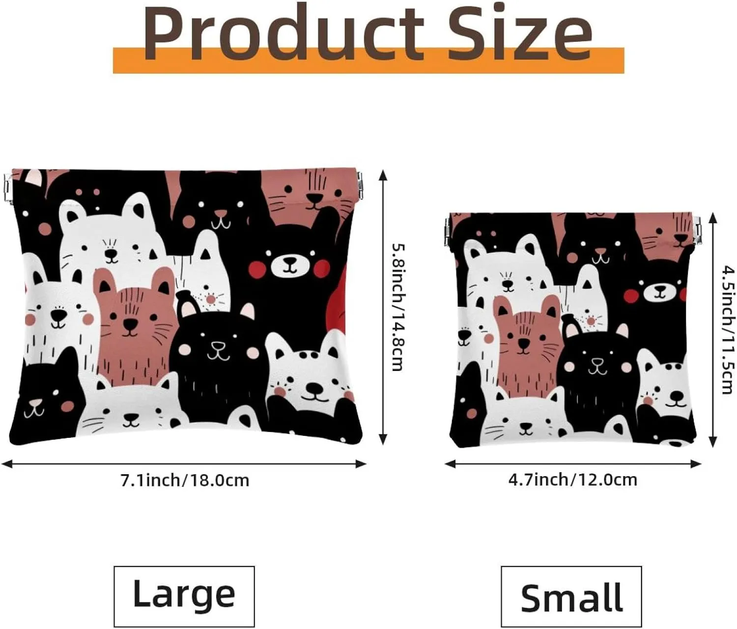 2 Pcs Faux Leather Makeup Bag Set, Small Makeup Pouch Purse, Mini Makeup Bag, Mini Travel Storage for Cosmetics, Sheep Cat Dog Cartoon Animal