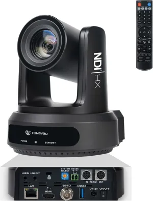 20X Optical Zoom NDI AI Auto Tracking PTZ Camera, HDMI/SDI/USB3.0 Live Streaming Camera with NDI, Ideal for Church Worship, Events, Weddings, and Video Production