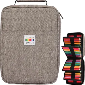 274 Slot Colored Pencil Case Pen Bag with Zipper for Artist Storage Organizer for Watercolor Pencil Gel Pen Marker Highlighter Large Capacity Handy Pencil Holder(Gray)