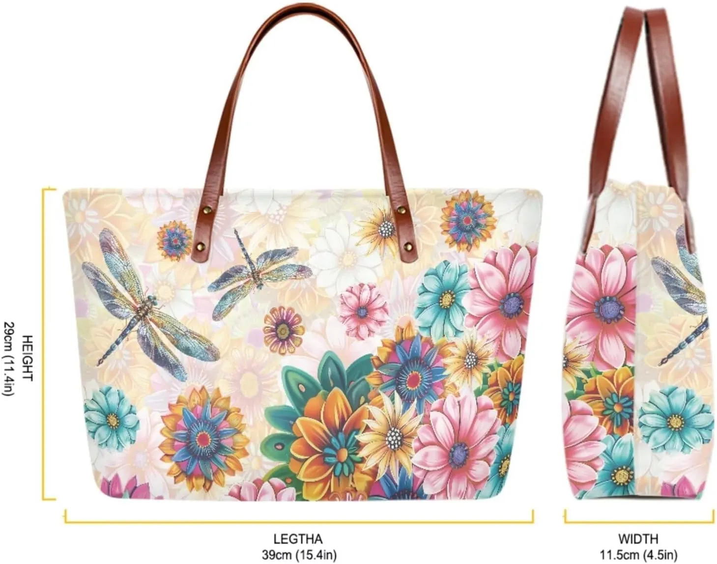 2PCS Tote Bag for Women Top Handle Purse with Wallet, Hobo Bag Tote Shoulder Bag with PU Cosmetic Bag