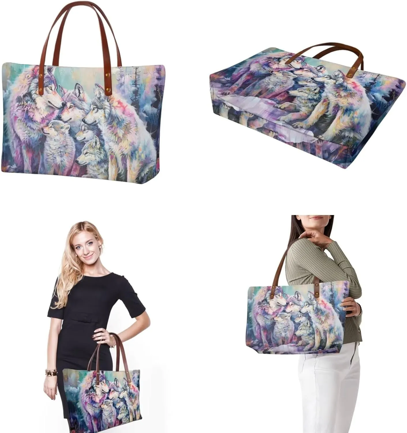 2PCS Tote Bag for Women Top Handle Purse with Wallet, Hobo Bag Tote Shoulder Bag with PU Cosmetic Bag