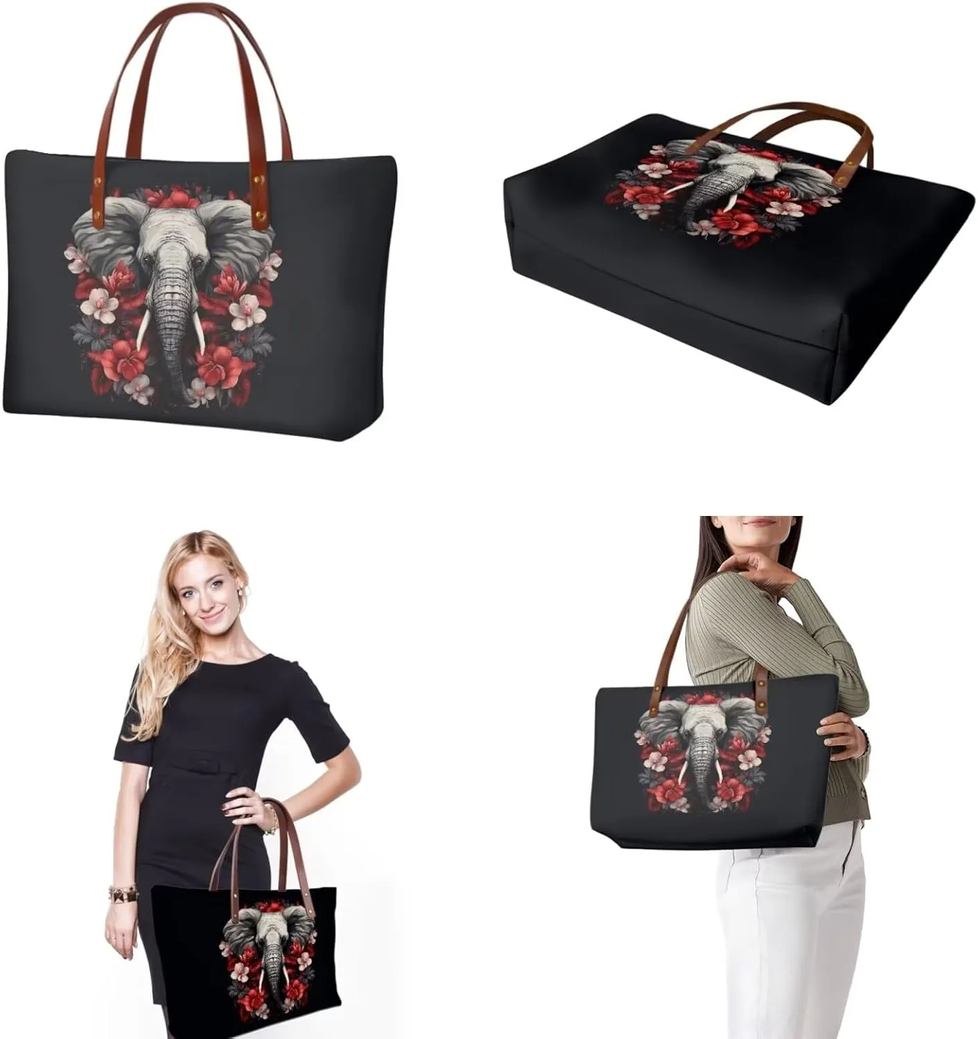 2PCS Tote Bag for Women Top Handle Purse with Wallet, Hobo Bag Tote Shoulder Bag with PU Cosmetic Bag