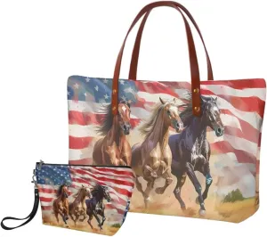 2PCS Tote Bag for Women Top Handle Purse with Wallet, Hobo Bag Tote Shoulder Bag with PU Cosmetic Bag
