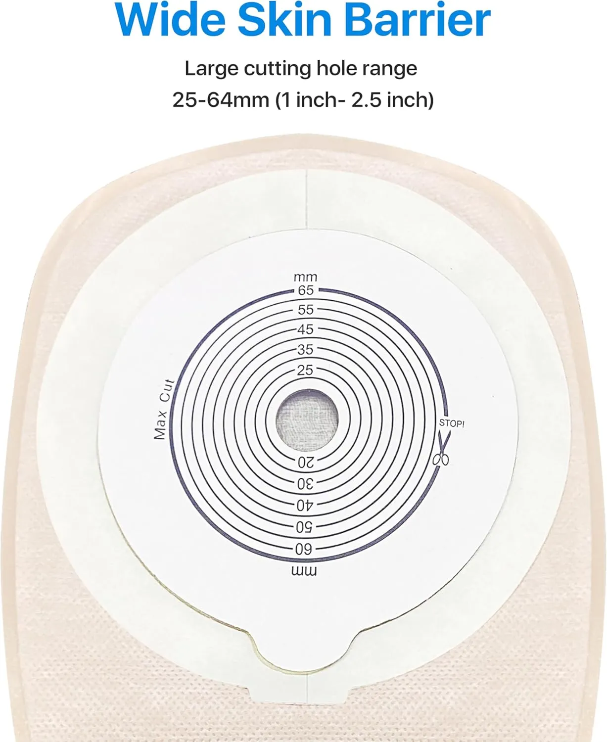 30 PCS Colostomy Bags, 15mm-65mm Ostomy Supplies, One-Piece Drainable Pouch for Lleostomy Stoma Care, Cut-to-Fit