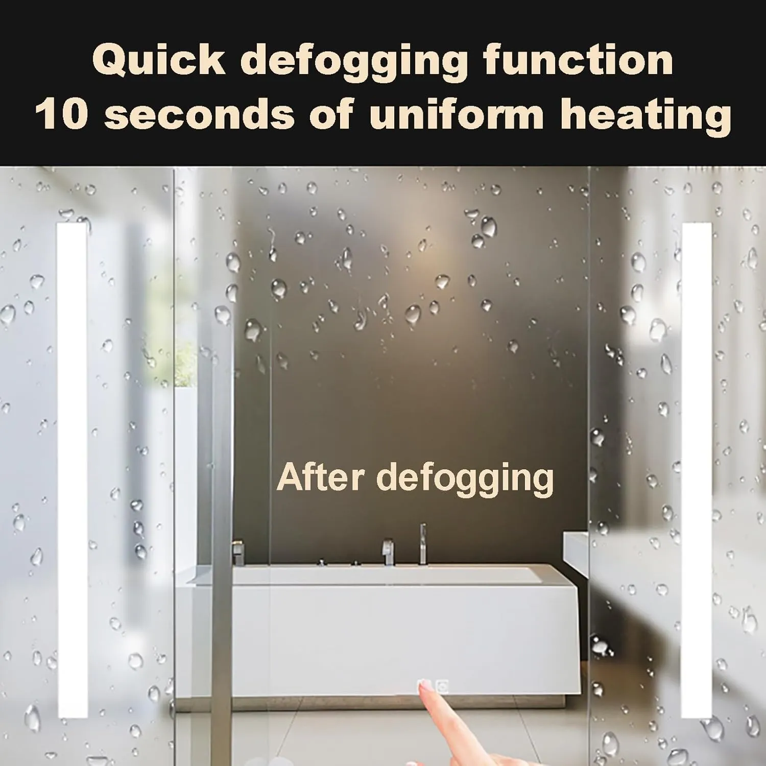 40x60cm Irregular Smart Mirror with Lights, Tricolour LED Bathroom Mirror, HD Explosion Proof Defogging Cosmetic Mirror(40 * 60cm)