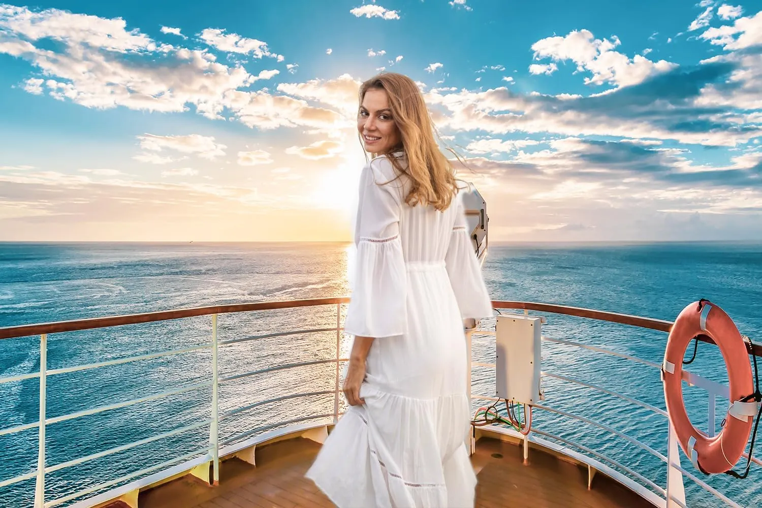 8X6FT Cruise Ship Backdrop Tropical Ocean Sunset Scenery Birthday Party Photography Nautical Marine Sailor Theme Decorations Summer Background Banner