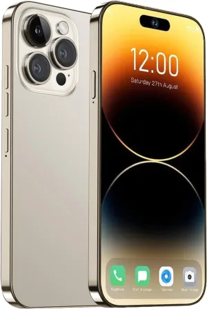 A15 Pro Max Cell Phones,Android 14.0 Unlocked Phone,8 256GB Smartphone,Support Dual SIM Dual Standby Face Recognition 6800mAh Ultra Long Life Battery-Grey