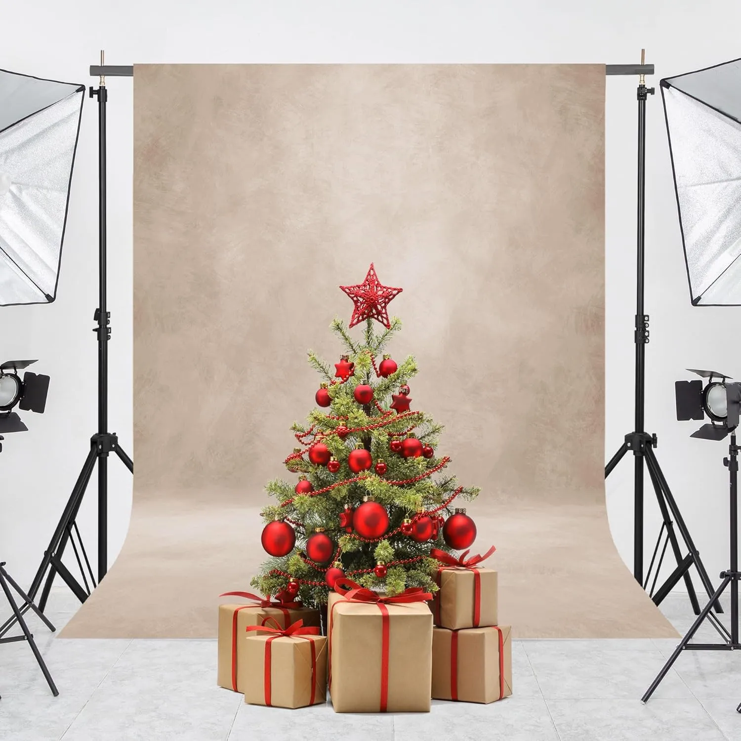 Abstract Professional Photography Backdrop for Portrait Photo Props Booth Background Photoshoot Studio with Ployester Fabric Roller Pocket on Top (8x10ft,Beige)