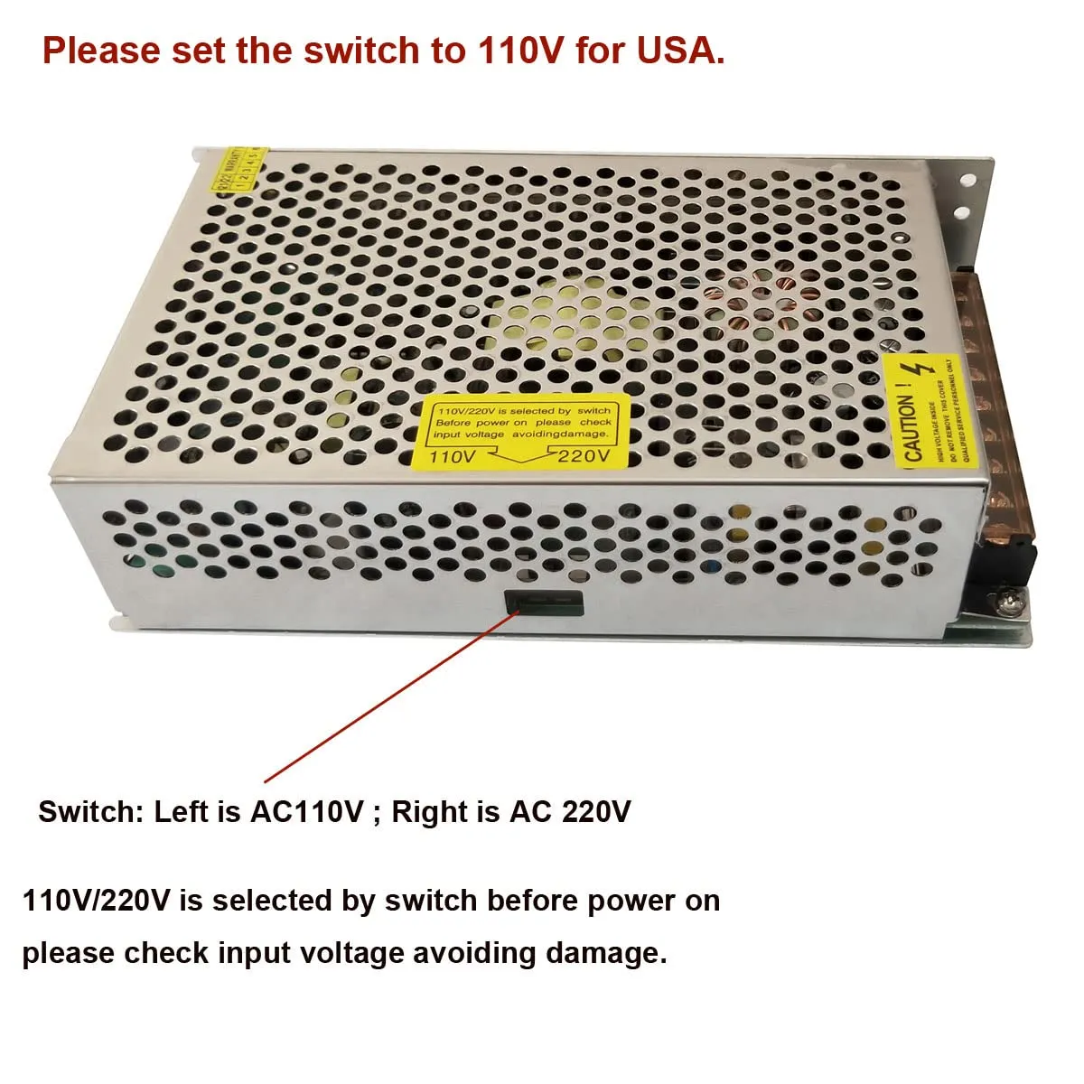 AC 110V/220V to DC 5V 40A 200W Universal Regulated Switching Power Supply Adapter Transformer Driver Converter for LED Strip Light, Security Camera System, Computer Project