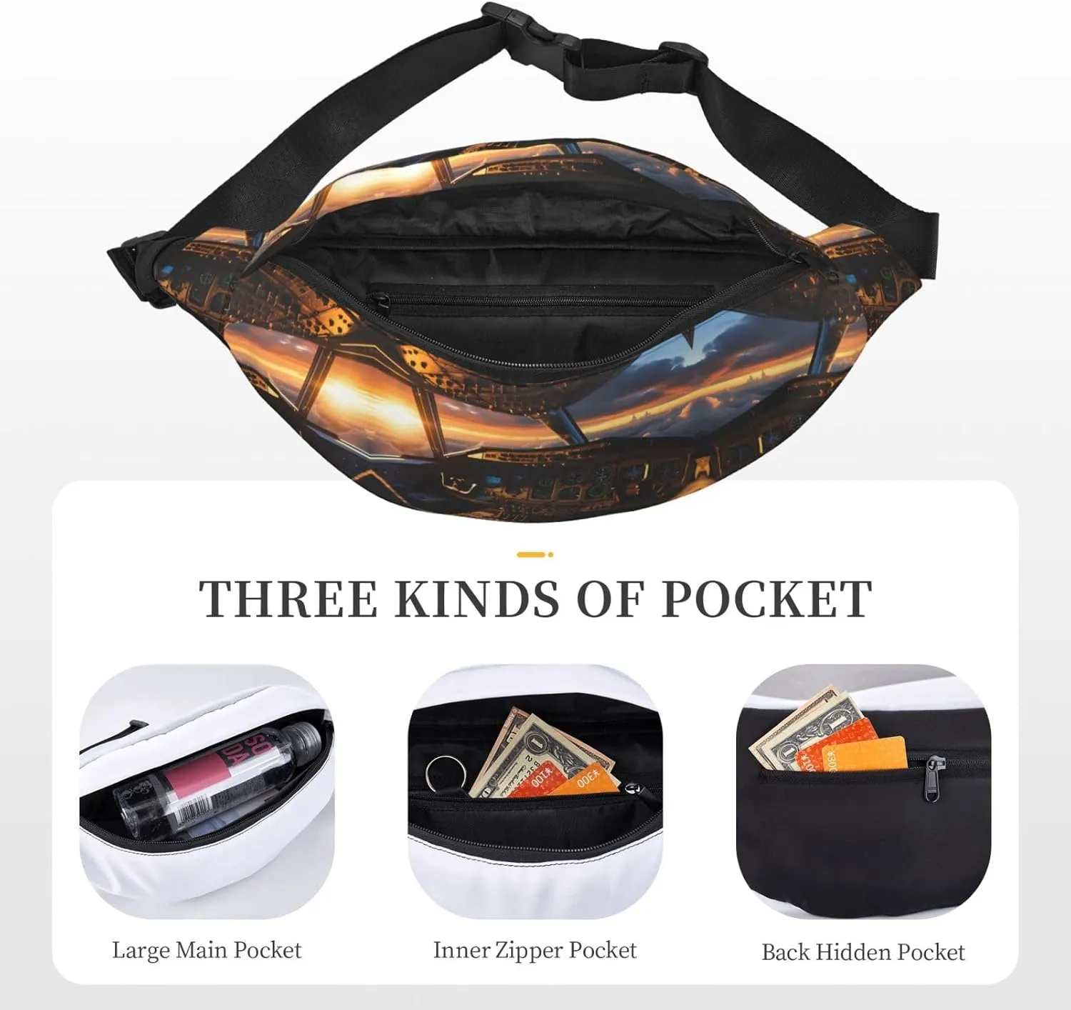 Airplane cockpit Fashion Crossbody Appearance High capacity outdoor with Adjustable Comfortable Work Leisure Versatile, RXZER23