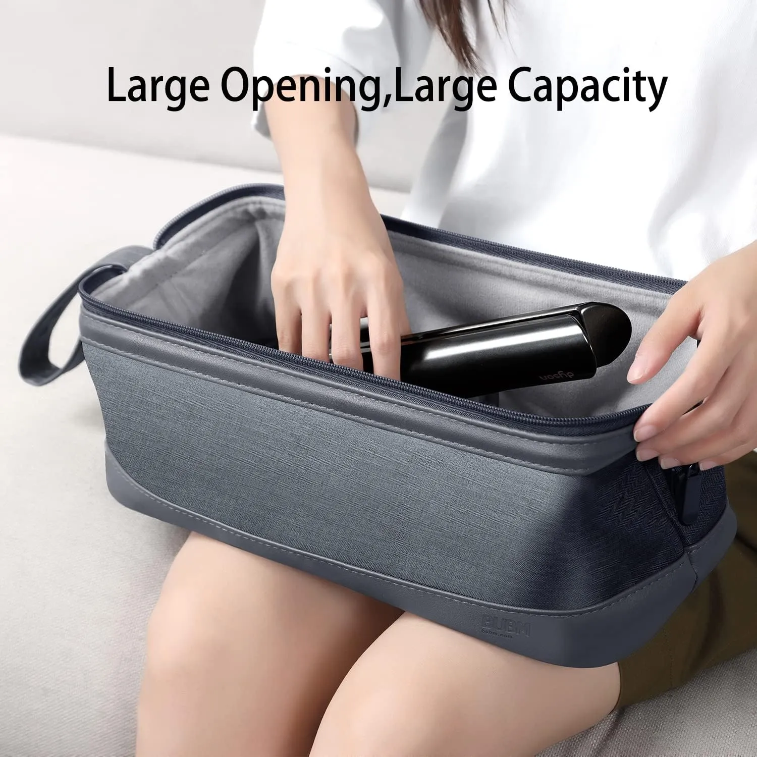 Airwrap Travel Case for Dyson/Shark Flexstyle, Travel Pouch for Complete Styler and Attachments, Travel Bag for Hair Dryer (Dark Gray)
