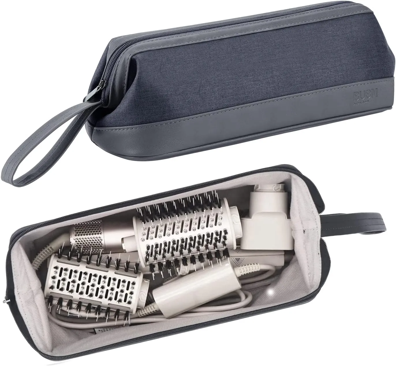 Airwrap Travel Case for Dyson/Shark Flexstyle, Travel Pouch for Complete Styler and Attachments, Travel Bag for Hair Dryer (Dark Gray)