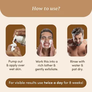 AK 1% Salicylic Acid Oil Control Face & Beard Wash For Men| Fights Acne, & Beard Dandruff| 1% Glycolic Acid | Reduces Excess Oil and Exfoliates Skin Gently | 120 ml