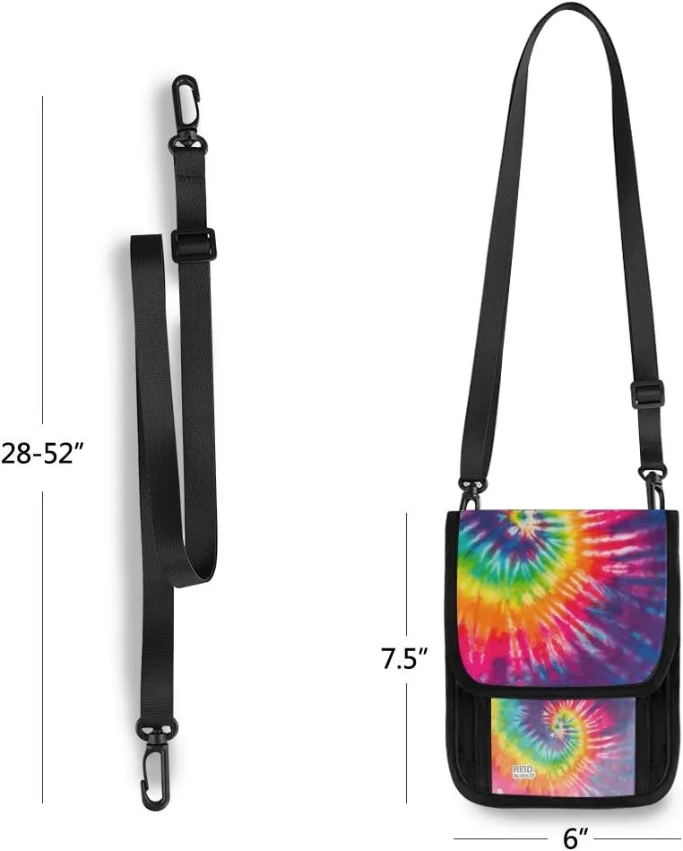ALAZA Abstract Swirl Design Tie Dye Small Crossbody Wallet Purse Cell Phone Bag Rfid Passport Holder with Credit Card Slots