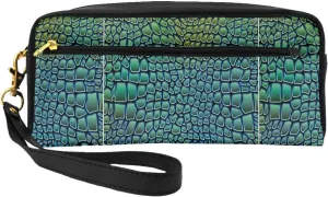 Alligator Skin Leather Portable Cosmetic Storage Bag, Travel Cosmetic Bag, Daily Storage Bag For Men And Women