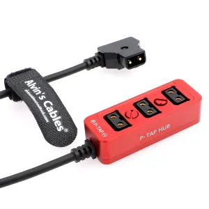 Alvin’s Cables D-tap Splitter P-Tap HUB Cable Dtap Male to 3 Port D tap Female Splitter Cable with Screw Threads for ARRI RED Z CAM Cameras TILTA Steadicam IDX V-Mount Battery