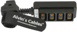 Alvin's Cables D-tap Splitter Ultrashort Power Cable D-Tap Male to 4 Port Dtap Female Cord for ARRI RED Cameras TILTA Steadicam IDX Battery