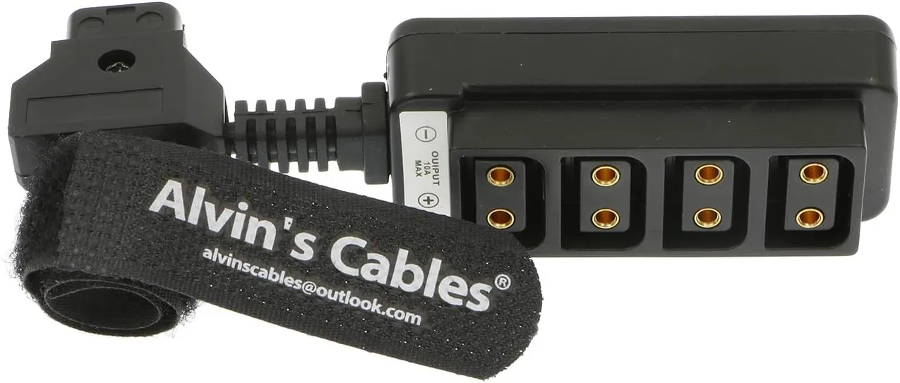 Alvin's Cables D-tap Splitter Ultrashort Power Cable D-Tap Male to 4 Port Dtap Female Cord for ARRI RED Cameras TILTA Steadicam IDX Battery