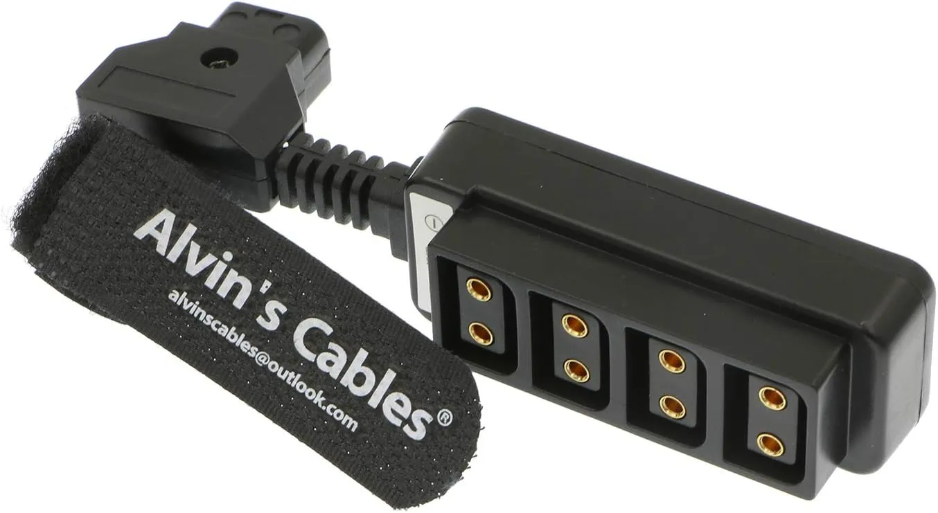 Alvin's Cables D-tap Splitter Ultrashort Power Cable D-Tap Male to 4 Port Dtap Female Cord for ARRI RED Cameras TILTA Steadicam IDX Battery
