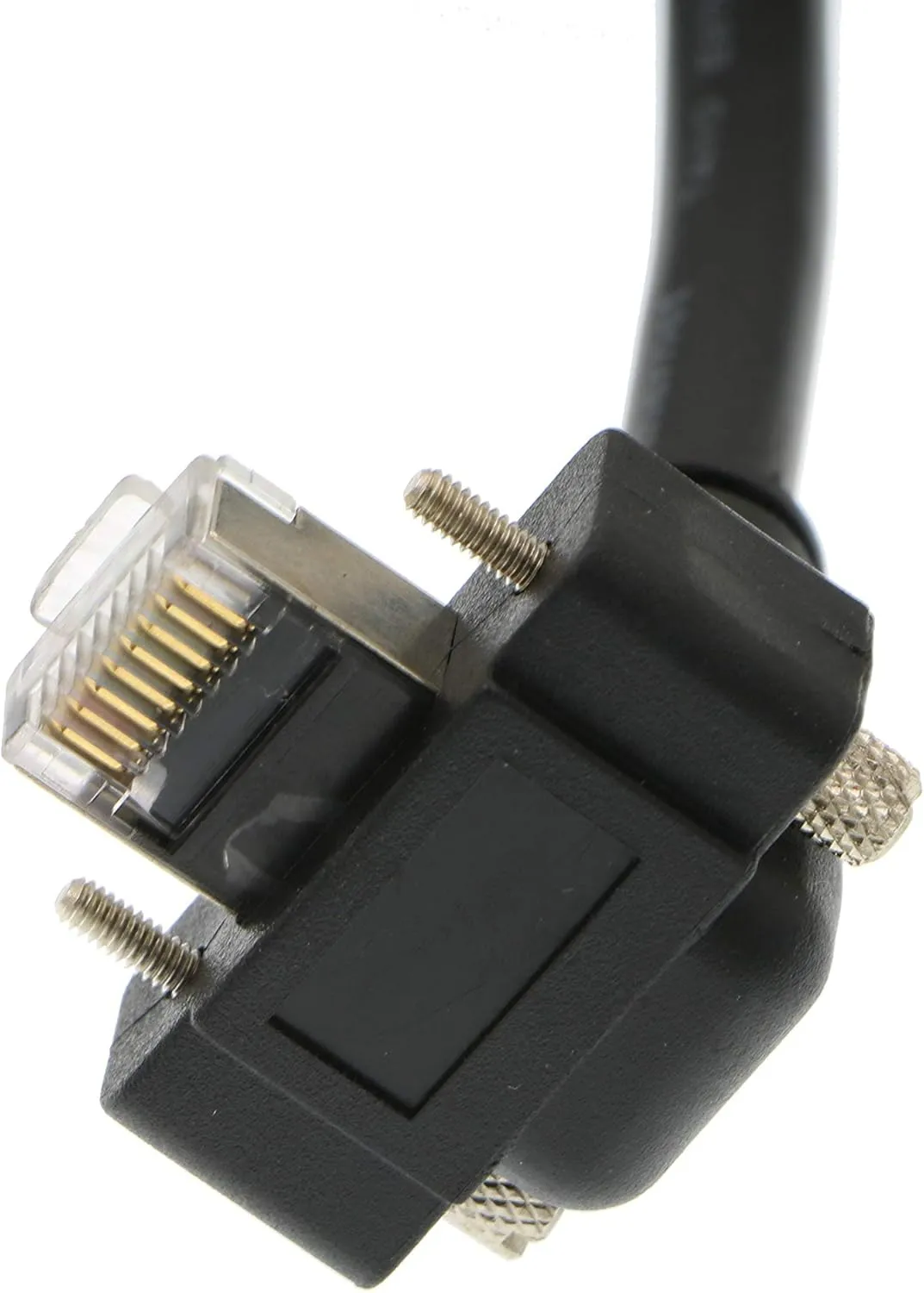 Alvin's Cables GigE Cat6 Screw Lock Horizontal Right Angle RJ45 DrC Cable for Basler Cameras 5M