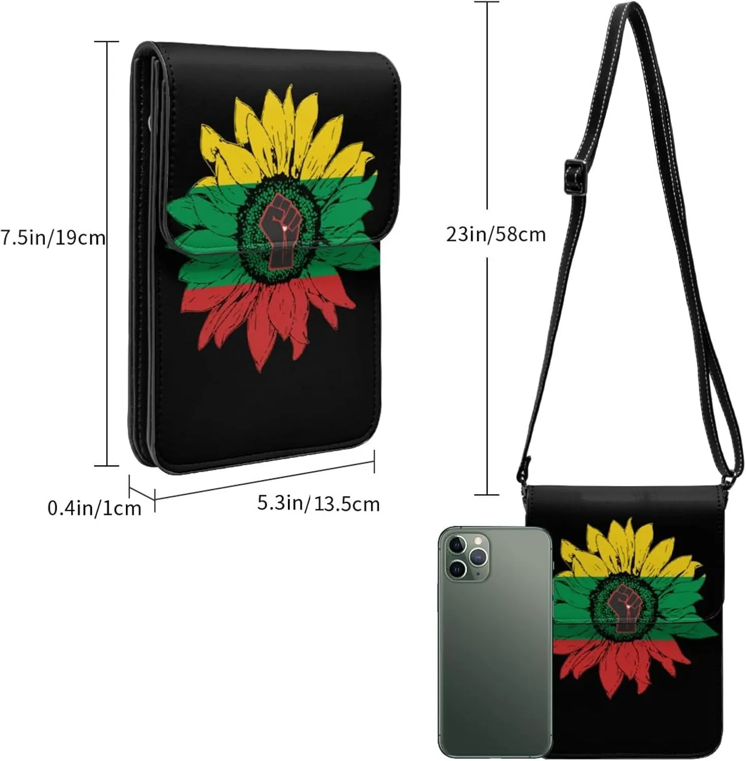 America Map Peace Black History Month Small Crossbody Purse Cell Phone Bag for Women