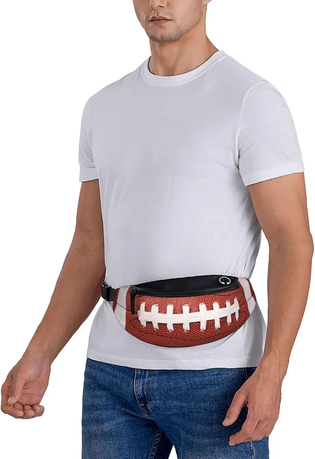 American Football Fanny Pack Waist Bag Adjustable Belt Bag For Men Women Traveling Hiking Cycling Running