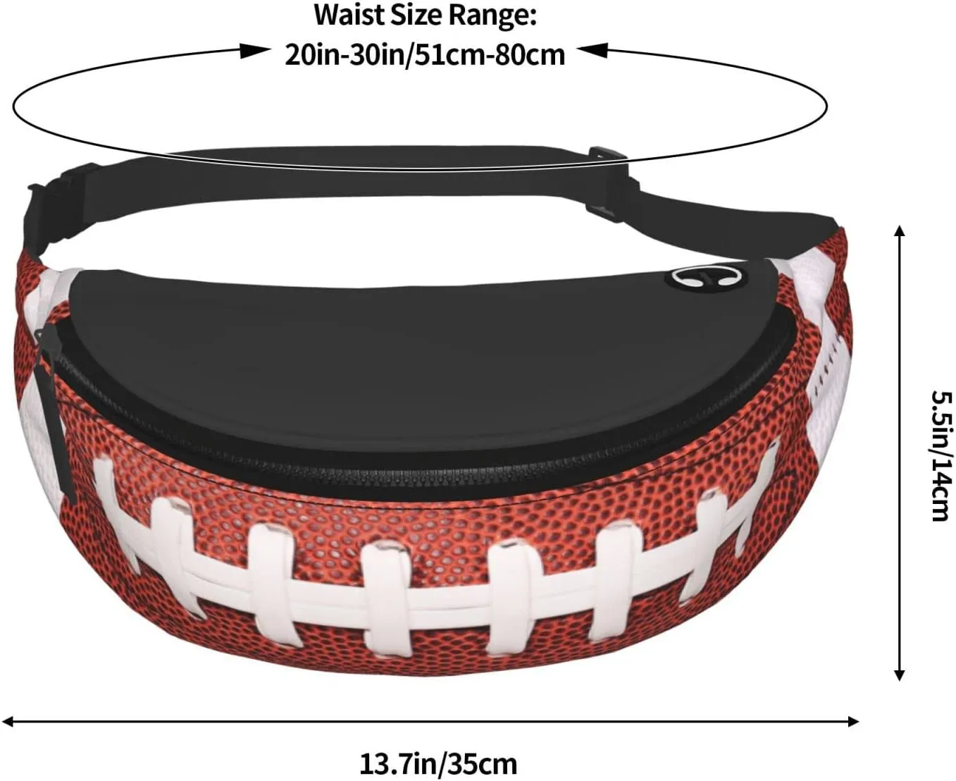 American Football Fanny Pack Waist Bag Adjustable Belt Bag For Men Women Traveling Hiking Cycling Running