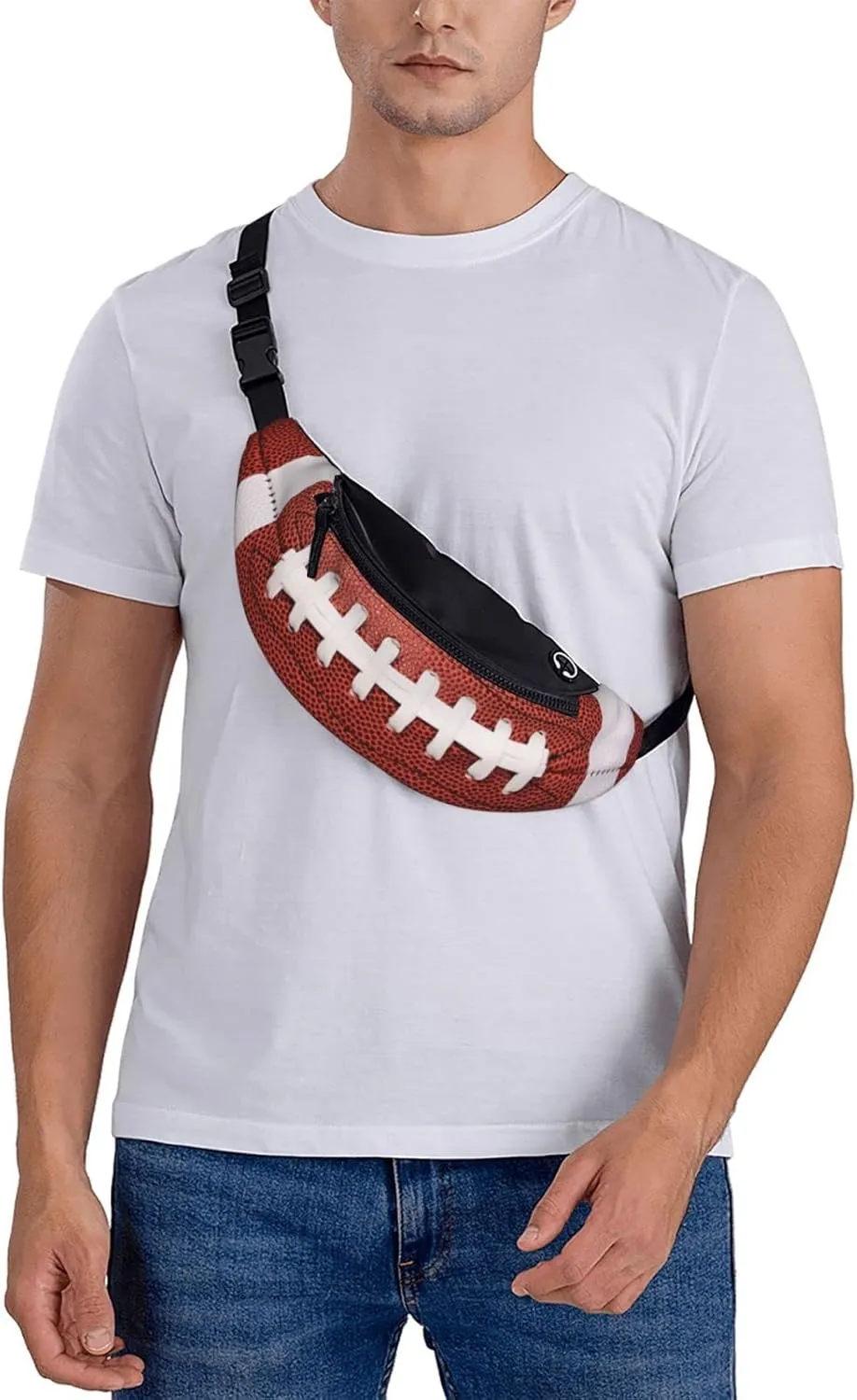American Football Fanny Pack Waist Bag Adjustable Belt Bag For Men Women Traveling Hiking Cycling Running