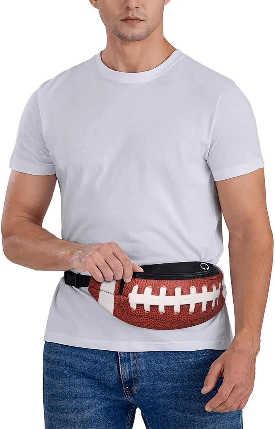 American Football Fanny Pack Waist Bag Adjustable Belt Bag For Men Women Traveling Hiking Cycling Running