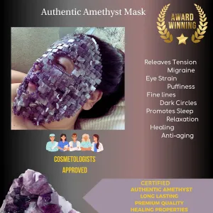 AMETHYST Face Mask Spa Mask. Balance and Harmony Gifts for women (Large Face Mask)