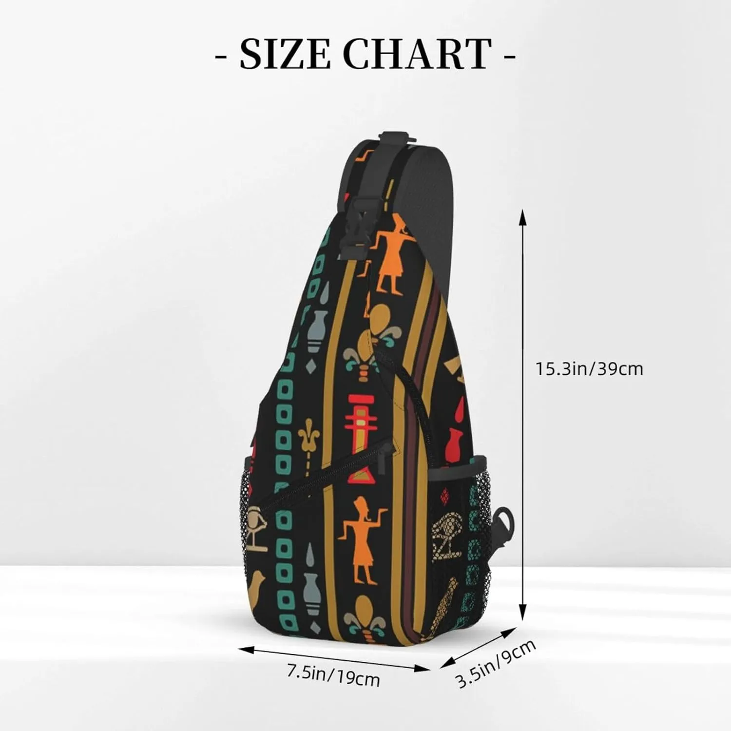 Ancient Egyptian Pyramids Vintage Cultural Symbols Men'S Crossbody Bag Travel Hiking Shoulder Backpack Chest Bag