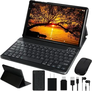 Android Tablet 10 inch Android 13 Tablets with 14GB RAM 128GB ROM, Octa-Core 2.0 GHz, 8000mAh Battery, 5G WiFi, Bluetooth 5.0, HD IPS Touchscreen, 5 8MP Camera Tablet with Keyboard Mouse Case, Black