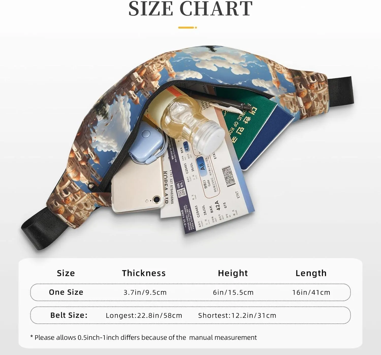 Anime Castle Sky Fashion Crossbody Appearance High capacity outdoor with Adjustable Comfortable Work Leisure Versatile, RXZER23