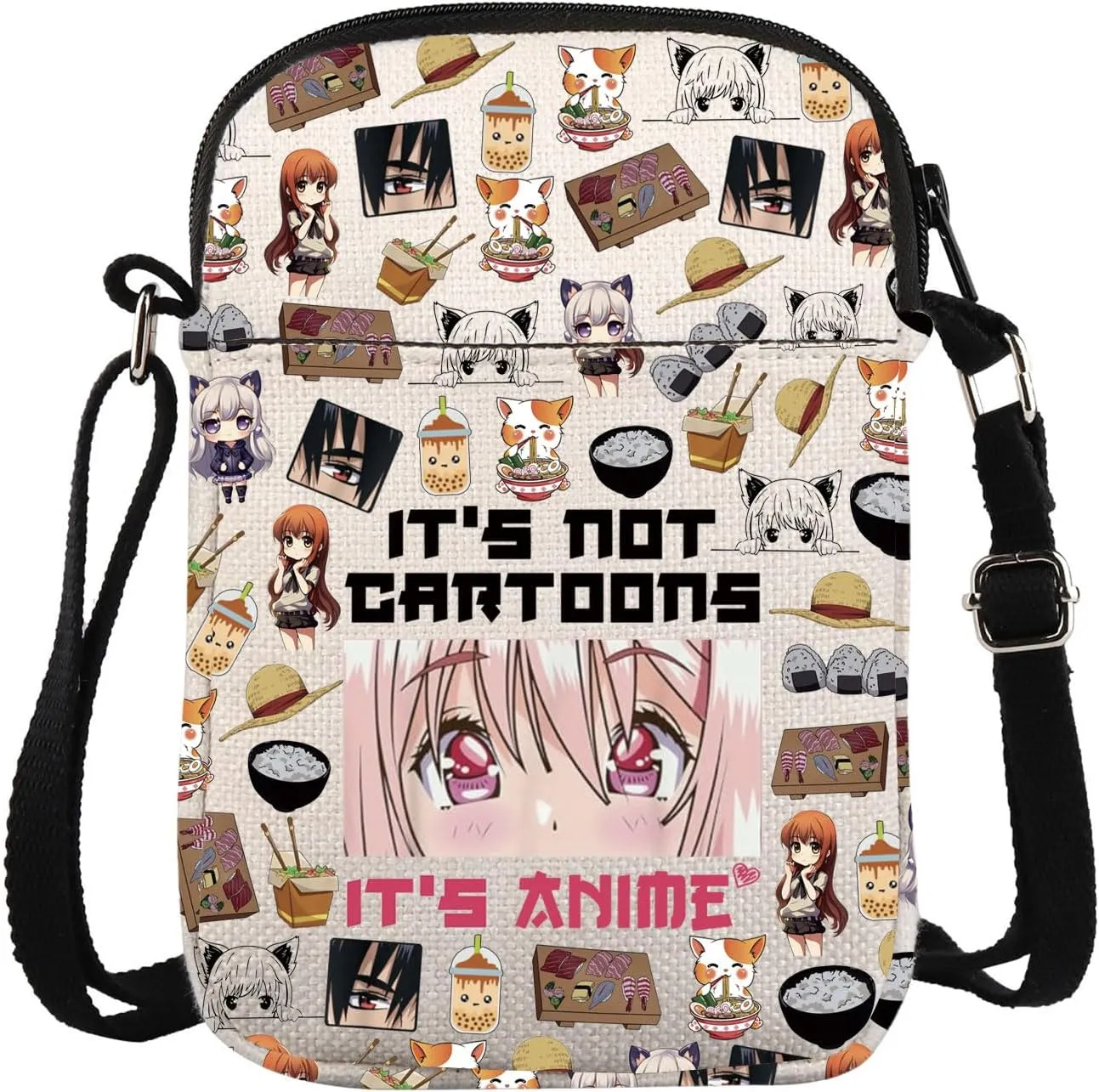 Anime Merchandise Lover Crossbody Bag Otaku Manga Cosplay Carry On Bag Mangaka Gift It’s Not Cartoons It’s Anime Gift