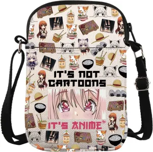 Anime Merchandise Lover Crossbody Bag Otaku Manga Cosplay Carry On Bag Mangaka Gift It’s Not Cartoons It’s Anime Gift