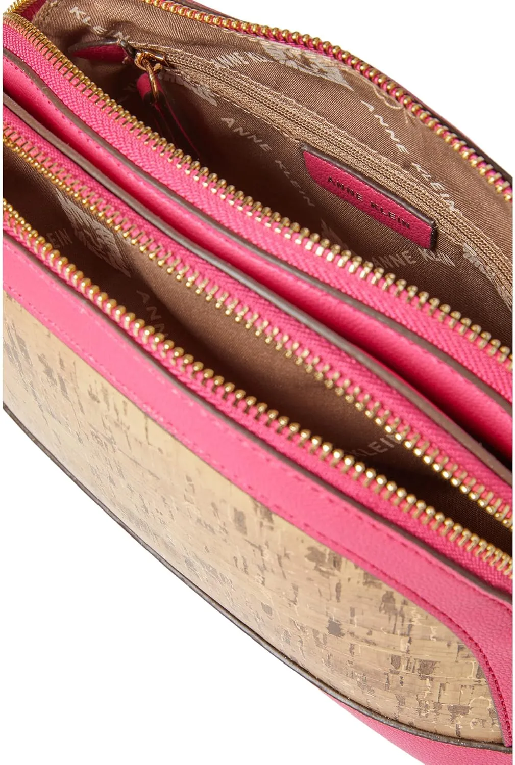 Anne Klein Triple Compartment Cork Crossbody