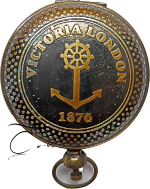 Antique Brass Compass Nautical Handmade Victoria London Gold Finish Brass Navigational Directional Pocket Compass Tool for Hiking Trekking Travelling by ERA Traders