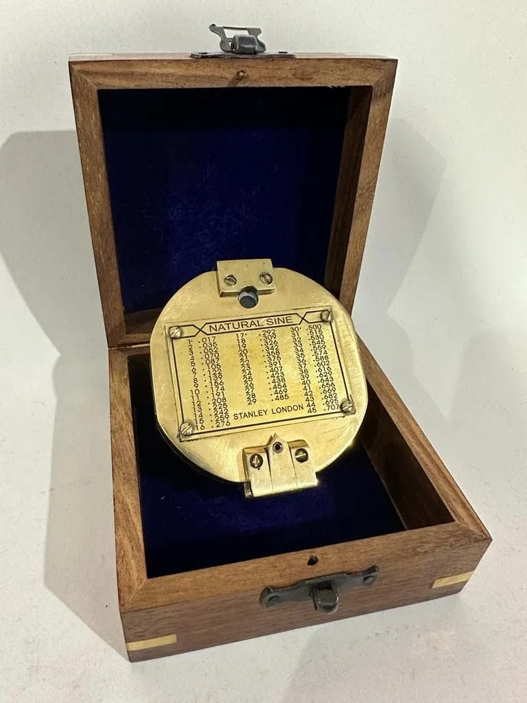 Antique Nautical Engraved Brass Compass with Wooden Box Directional Maritime Navigational Pocket Compass Tool for Hiking Trekking Travelling & Camping by AWF ROORKEE Store