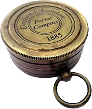 Antique Nautical Engraved Brass Sundial Compass Directional Maritime Navigational Pocket Compass Tool for Hiking Trekking Travelling & Camping by AWF ROORKEE Store