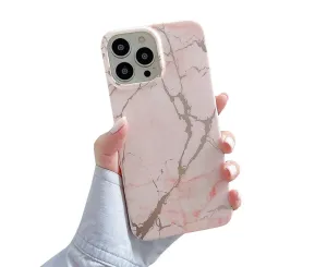 Anymob iPhone Case Pink Marble Soft Silicone Shockproof Back Shell Mobile Cover iPhone 13 11 12 Pro Max XS X XR 7 8 Plus SE 2020 Compatible
