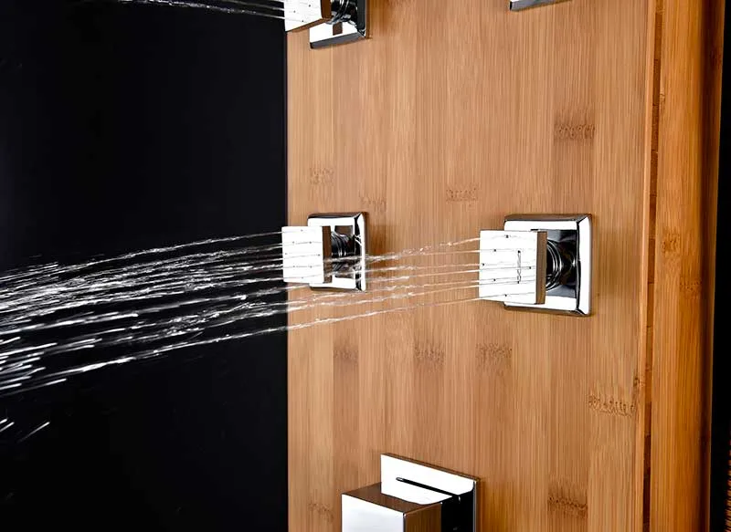 Anzzi Mansion 60 in. Full Body Shower Panel with Heavy Rain Shower and Spray Wand in Natural Bamboo