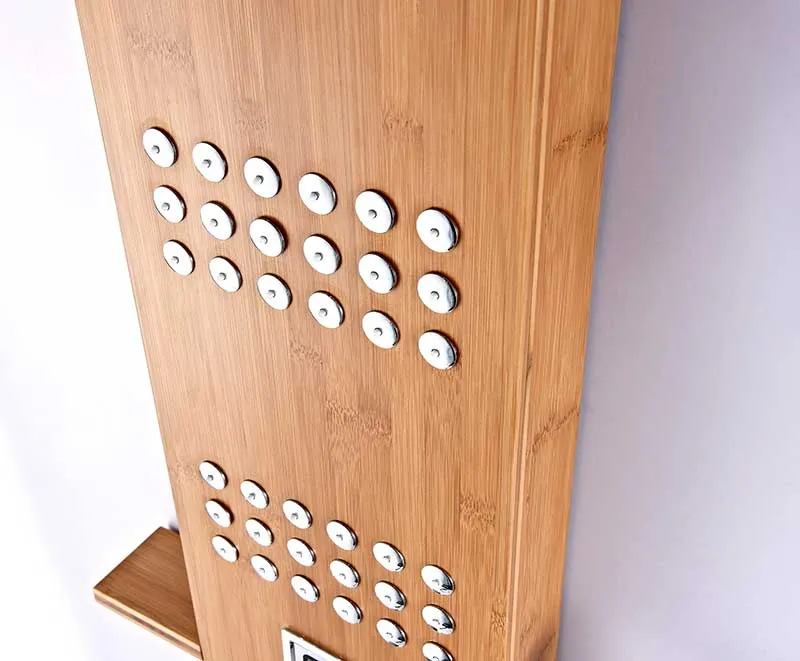 Anzzi Mansion 60 in. Full Body Shower Panel with Heavy Rain Shower and Spray Wand in Natural Bamboo